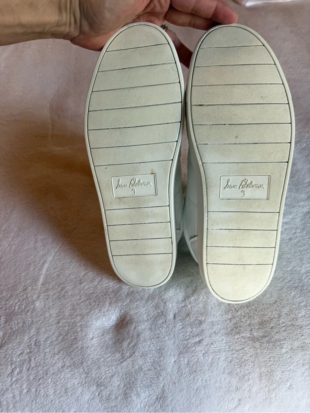 Sam Edelman White Leather Low-Top Sneakers